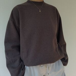 Los Angeles Apparel 10oz Poly Cotton Fleece Wide Crewneck / Size Large